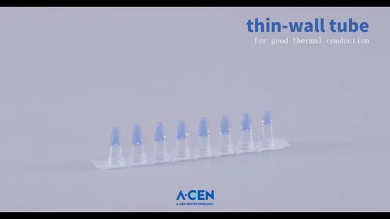 플랫 캡이 있는 0.2ml 투명 PCR 단일 튜브, 낮은 잔류량